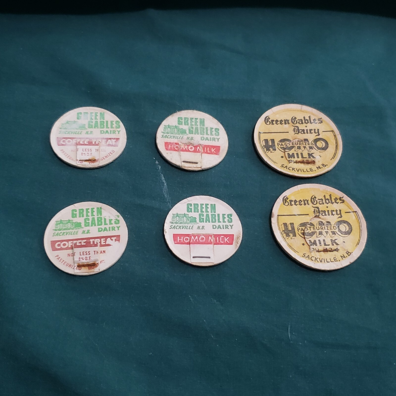 Lot Of 6 Green Gables Milk Bottle Caps Sackville NB (A11) eBay