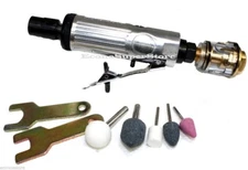 STRAIGHT 1/4" MINI AIR DIE GRINDER POLISHER + AIR LINE OILER W/ GRINDING STONES