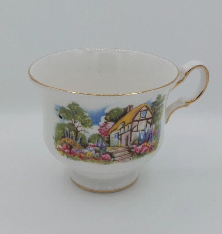 Queen Anne Vintage Tudor Cottage Pattern Tea Cup Trio Pattern no 8677 - image 3 of 4