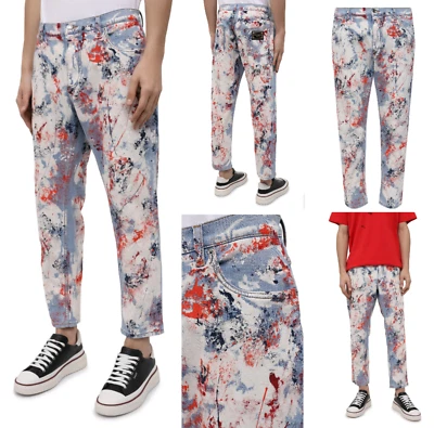 DOLCE & GABBANA Painted Jeans Splatter Denim Pants Hose Trousers Italy New IT 48 - Bild 1 von 4