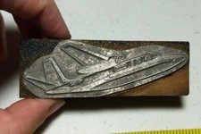 Vintage Letterpress Printing Block Airplane