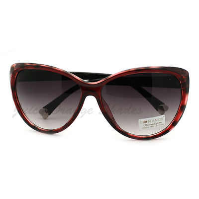 Oversized Round Cateye Sunglasses Womens Fashion Heart Tip