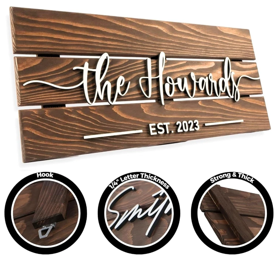 Personalized Wooden Family Name Sign for Home Decor - Image 2 of 4