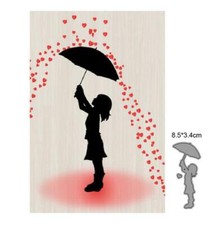 Heart Rains Umbrella Girl Metal Cutting Dies Decoration Scrapbooking Paper Craft