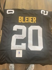 Rocky Bleier Autographed Pro Style Football Jersey Black (Beckett) 4X Super Bowl