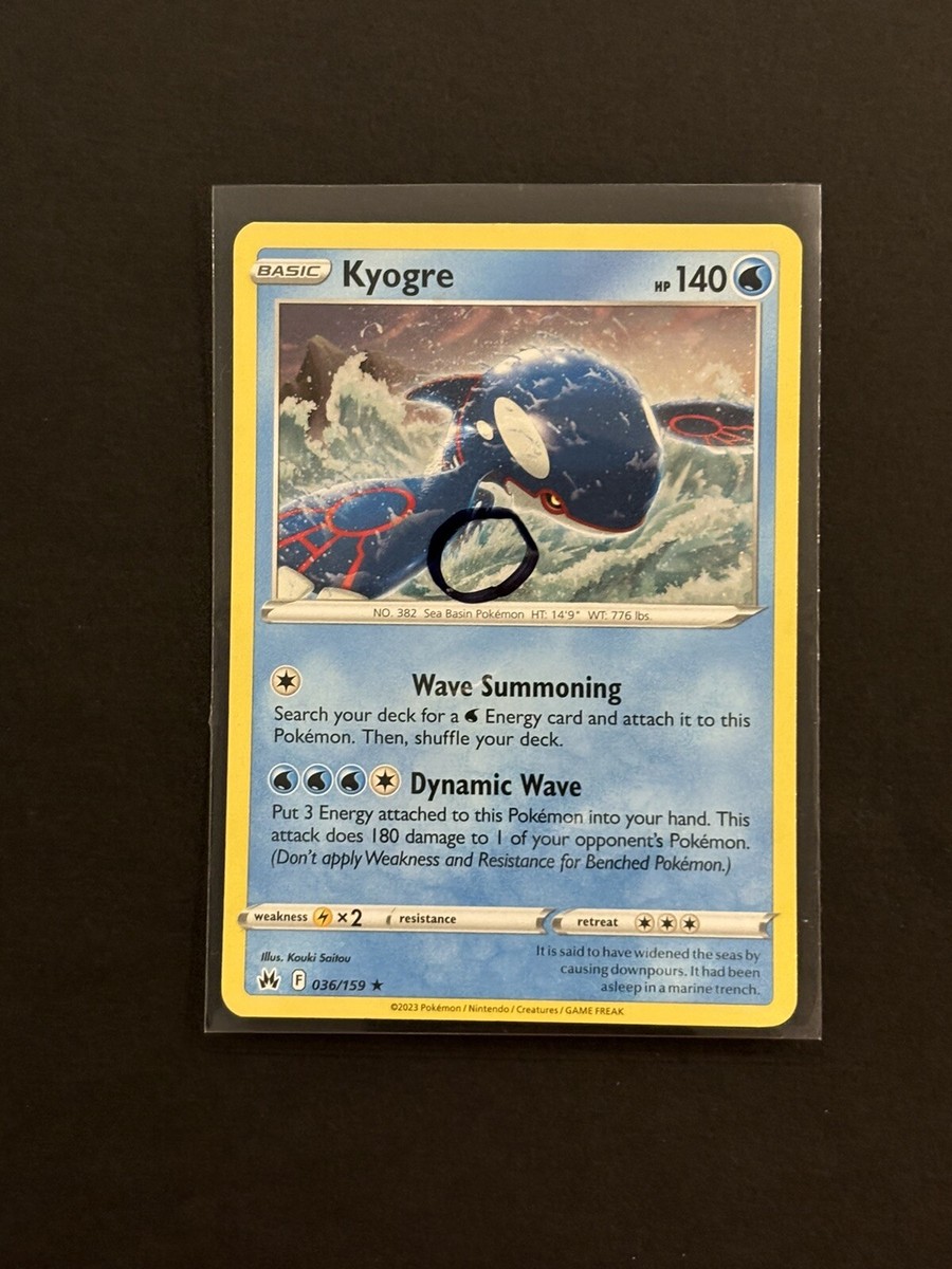 036/159 Kyogre Pokémon Promo Cosmos Holo Crown Zenith SWIRL B | eBay