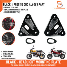 COPPIA PIASTRE MONTAGGIO FARI ALLUMINIO NERO PER HONDA MONKEY Z 125 MA 18-24