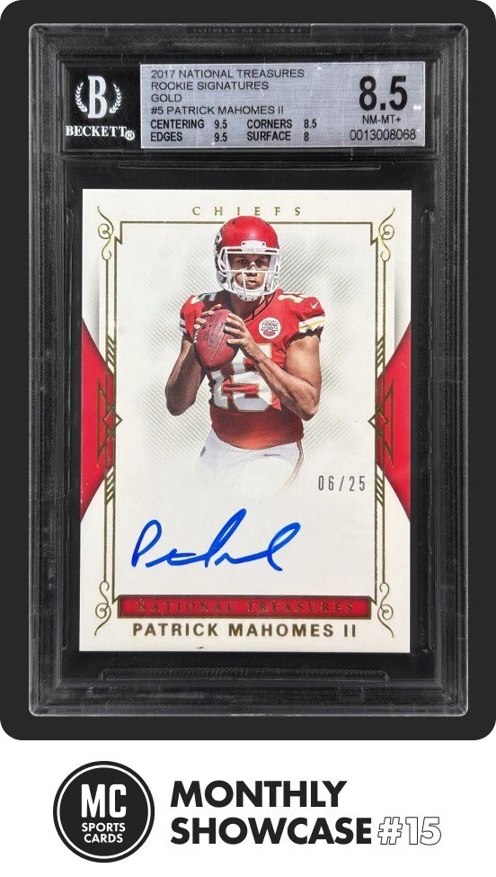Patrick Mahomes Panini National Treasures Rookie Signature Rps #2PM Gold