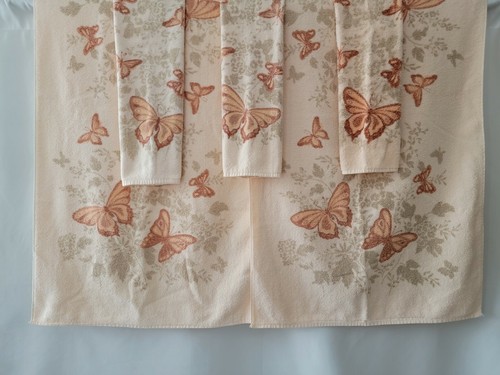 VINTAGE FINE FASHION TOWELS PINK BUTTERFLIES 2 BATH & 3 HAND TOWELS MADE IN USA - Picture 7 of 7