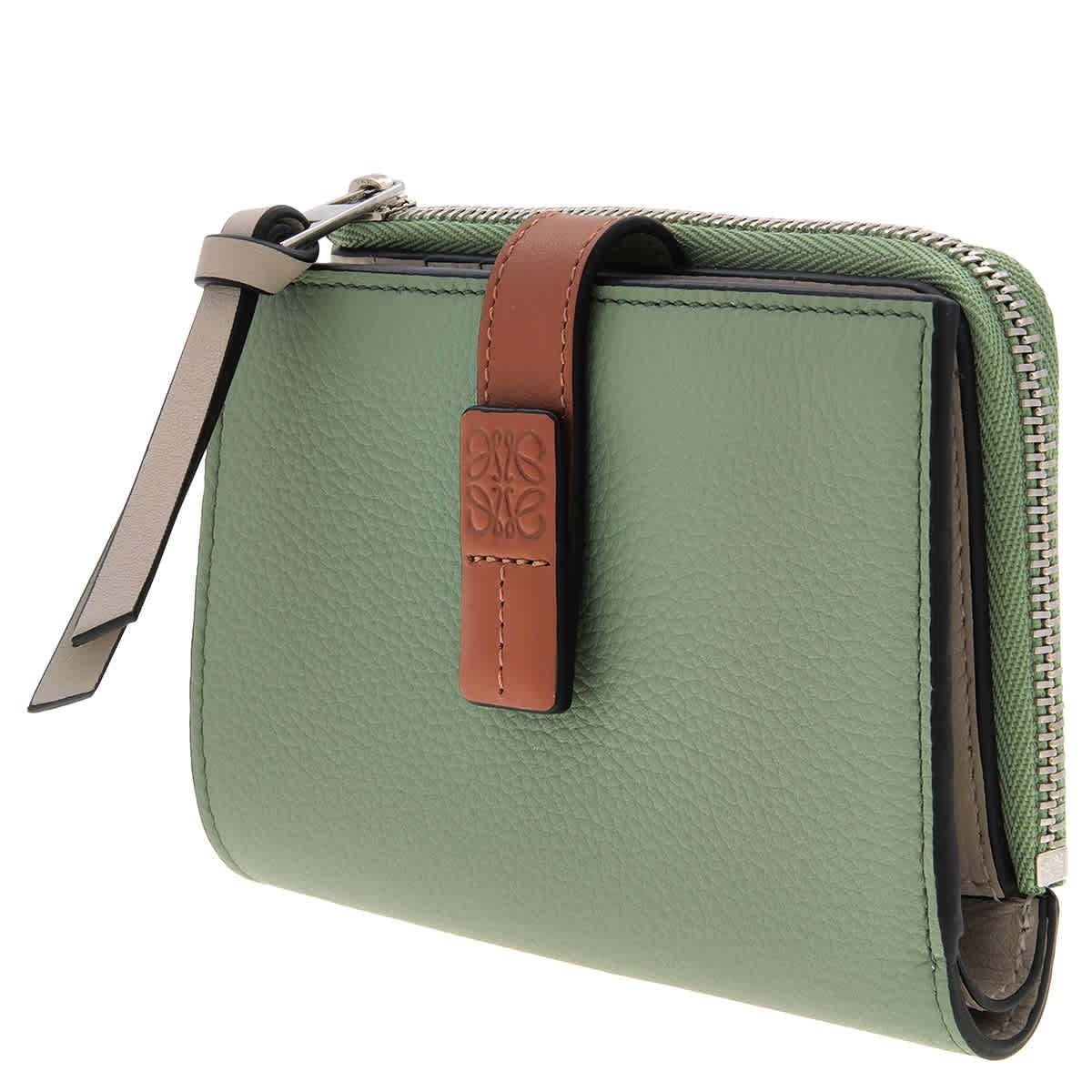 美品✨LOEWE ロエベ　SLIM ZIP BI-FOLD WALLET Loewe Slim Zip Bifold Compact Wallet - Clay Green/Vivid