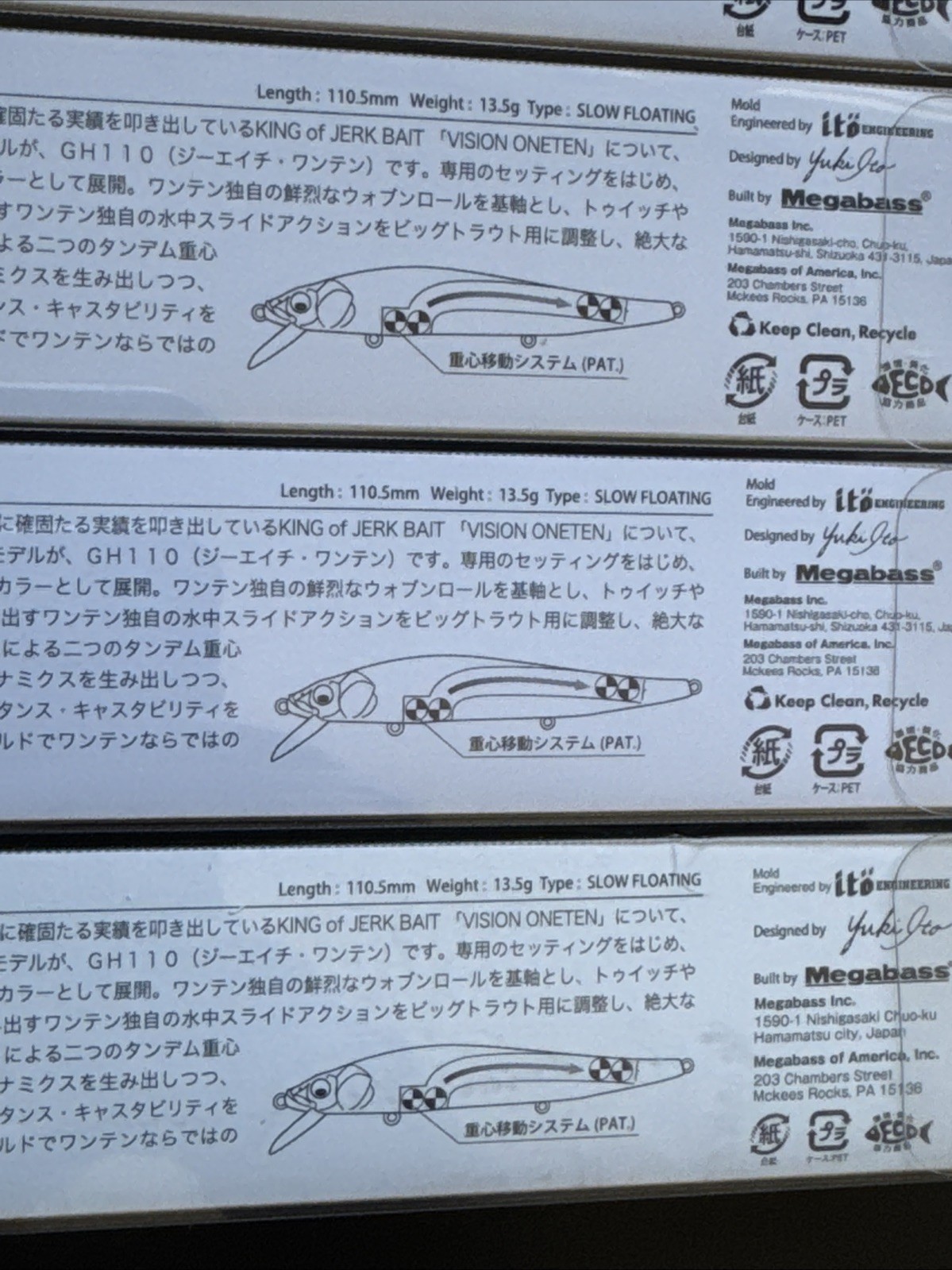 Lot of New 5 - Megabass Great Hunting 110 -  Oneten Jerkbaits - JDM Lures - Image 22