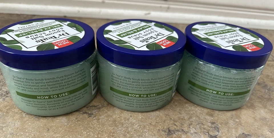 Dr Teal's Epsom Salt Body Scrub, Relax & Relief with Eucalyptus16 Oz (Pack of 3) - Image 4 of 4