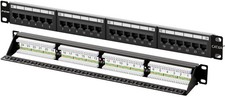 10Gbps Cat6A Patch Panel, 24-Port RJ45 Ethernet Patch Panel for 19" Rackmount...