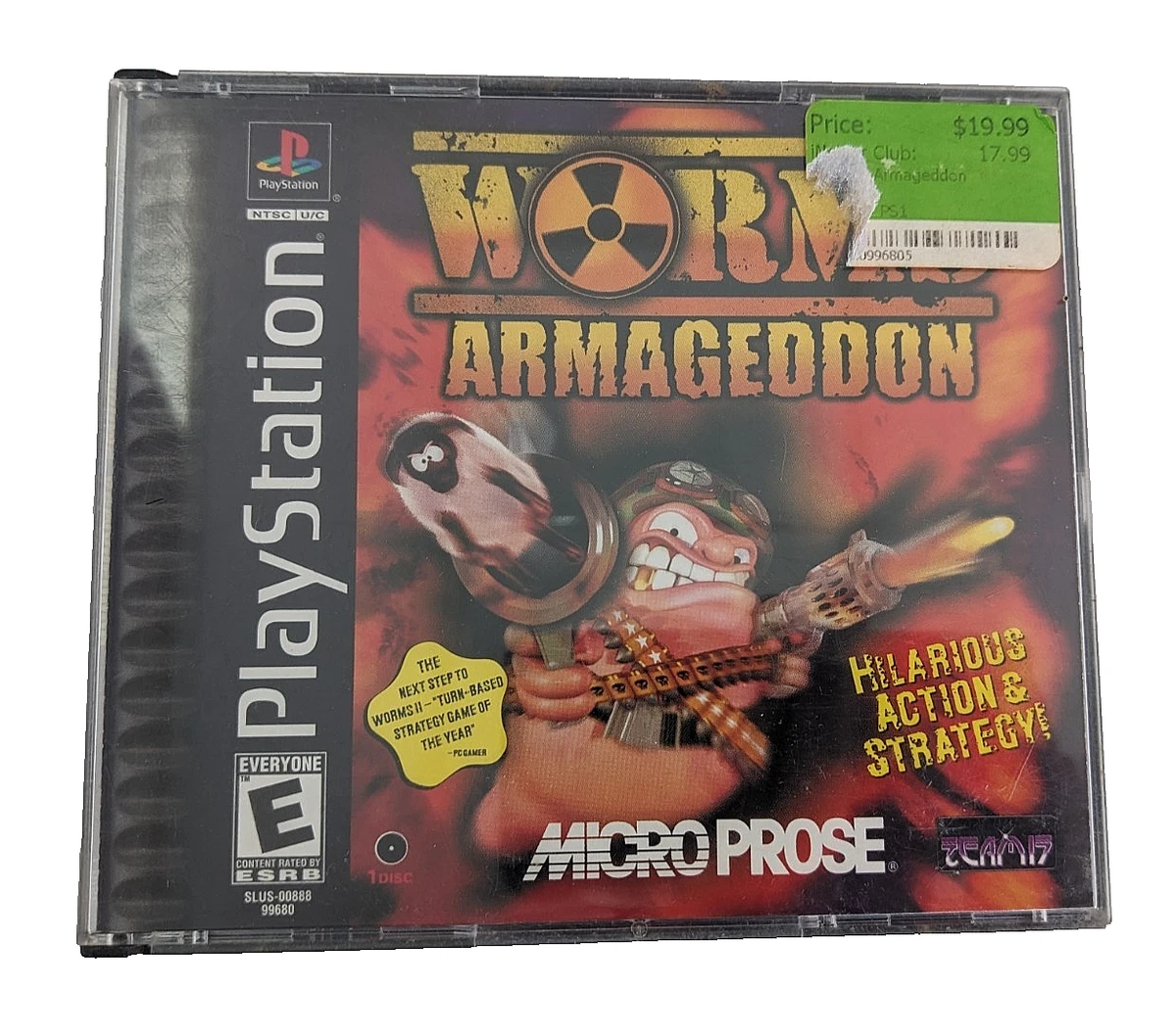 Jaquette Arrière Seule PS1 Worms Armageddon - Bon état - PlayStation 1 - Collector