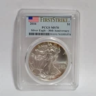 2016 $1 American Silver Eagle PCGS MS70 First Strike 30th Anniversary Toning