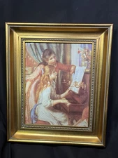 RENOIR TWO GIRLS AT THE PIANO MASTERPIECE COLLECTION CANVAS PRINT FRAMED 8 X 10”