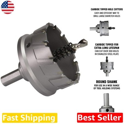 Durable 3'' Carbide Tipped Hole Saw 1'' Cut Depth Metal Stainless Steel