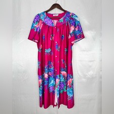VTG Collections Women's Pink Floral Pajama Sleep Dress Size Large