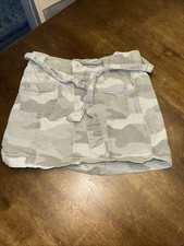 EUC Abercrombie Kids A F Girls Camo Lined Skirt Elastic Waist w/Belt Size 9/10