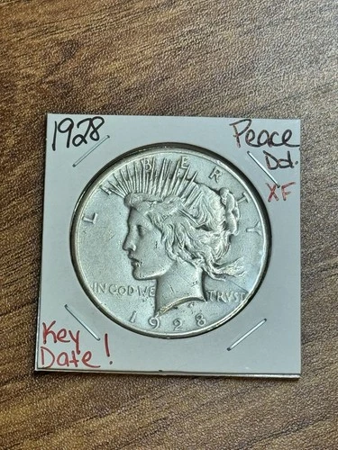 1928 P Peace Silver Dollar Nice XF Extra Fine Key Date U.S. $1 Coin (RAWAN1)