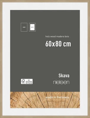 Nielsen Holz-Bilderrahmen Skava eiche 60x80 cm mit Passepartout 50x70 cm - Bild 1 von 4