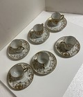 Noritake Demitasse Cups And Saucers, Hand Painted Gold Enamel On Porcelain — photo 2