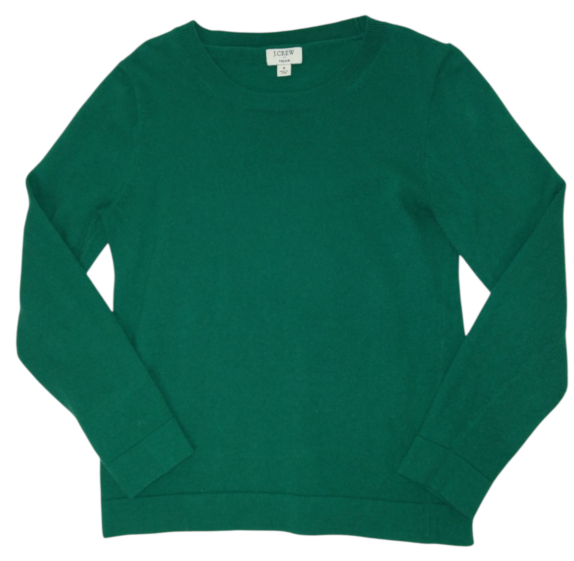 J Crew Teddie Sweater Women’s Small Green Pullover Wool Blend Super Soft