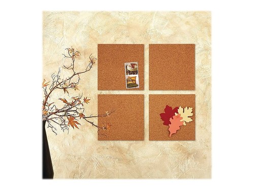 Cork Tiles, Bulletin Board Cork Panels 12" x 12" x 3/16", Natural, 4 Pack (102) - Picture 6 of 7