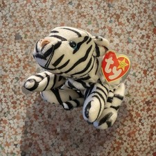 Ty Beanie Baby Blizzard The White Tiger December 12 1996 MWMT Retired Tag Errors