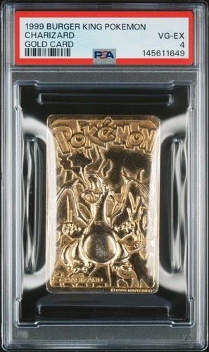 1999 BURGER KING POKEMON GOLD CARDS CHARIZARD PSA 4