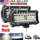 2x 7inch 30000LM LED Work Light Bar Flood Spot Pod Offroad Fog Driving ATV Truck