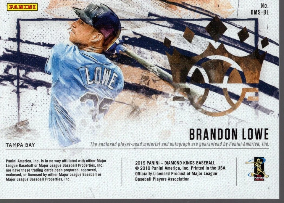 2019 Diamond Kings DK Material Signatures #2 Brandon Lowe Auto - BB - Image 2 of 2
