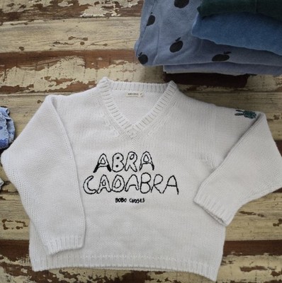 Bobo Choses/kids/sweater/10-11y/rabbit/white/cotton