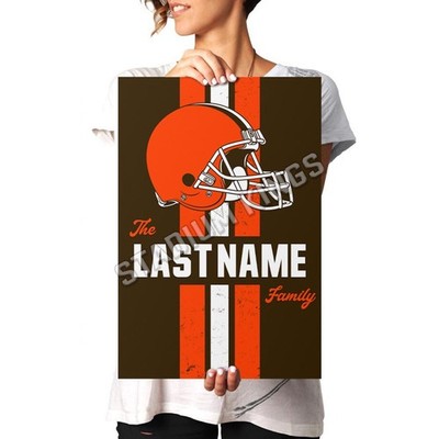 Personalized Cleveland Browns Family Name Football Poster Print- 11x17 inches