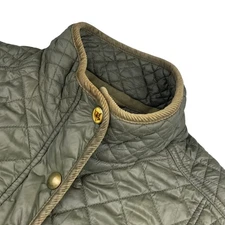 Joules Women's Newdale Snap Button Quilted Puffer Jacket Green • US 10
