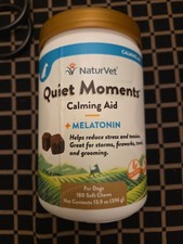 NaturVet Quiet Moments Calming Melatonin for Dogs 180 ct-Sale helps Dog Rescue