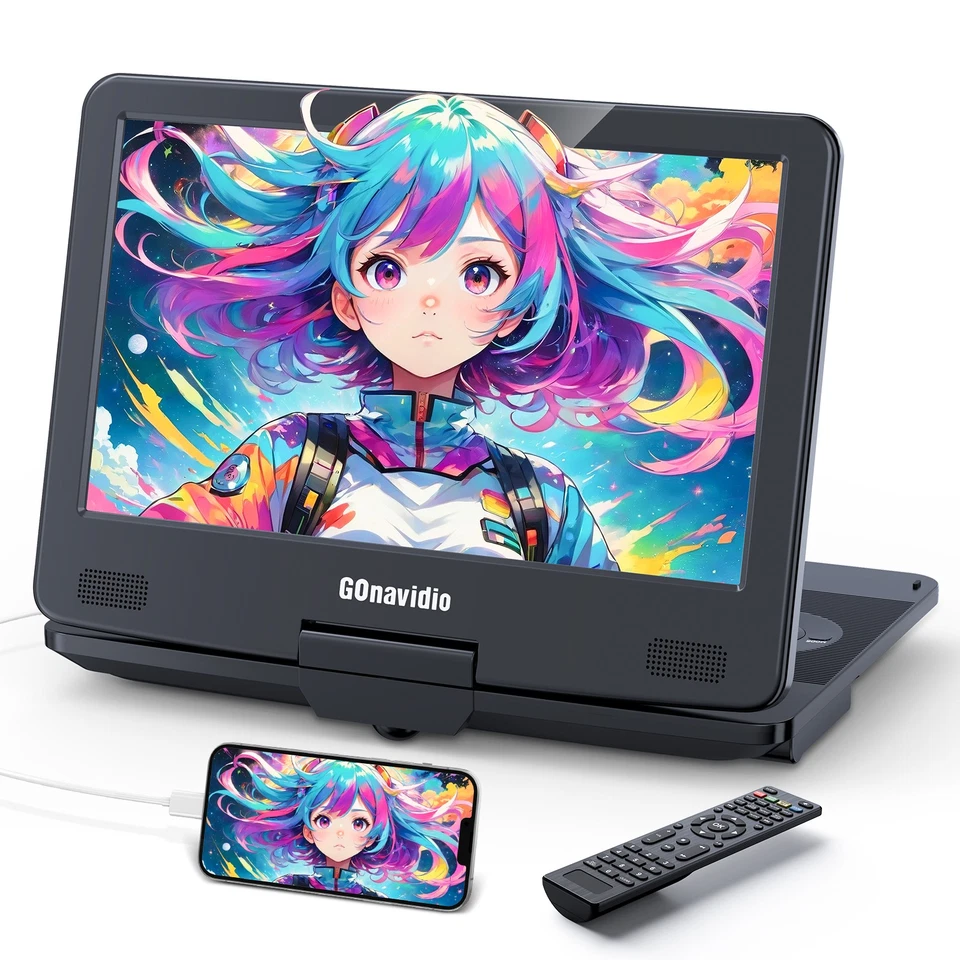 15.6" Portable Blu Ray DVD Player w/ 13.3'' Screen Rechargeable HDMI AV USB SD - Image 2 of 4