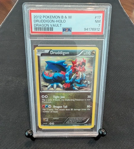 Pokemon - Druddigon 17/20 Holo - POP 4 - 2012 B&W Dragon Vault - PSA 7