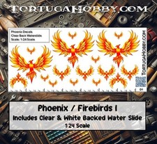 Phoenix/Firebird Hood Decals - Various Scales Available - Model or Derby Cars