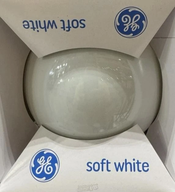 GE 60-Watt Soft White Frosted White Old Style G40 Globe Light - 5-inch Diameter - Image 3 of 3