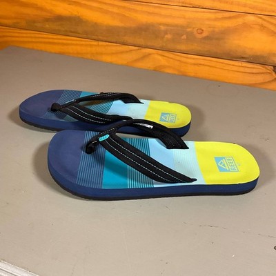 Reef Kids Ahi Flip Flops Size 6/7 Aqua Green Casual Outdoor Beach Summer