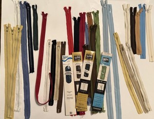 Lot 35 Vintage Talon Zippers Mix Sizes Colors, NOS, Reclaimed, Zephyr, Invisible
