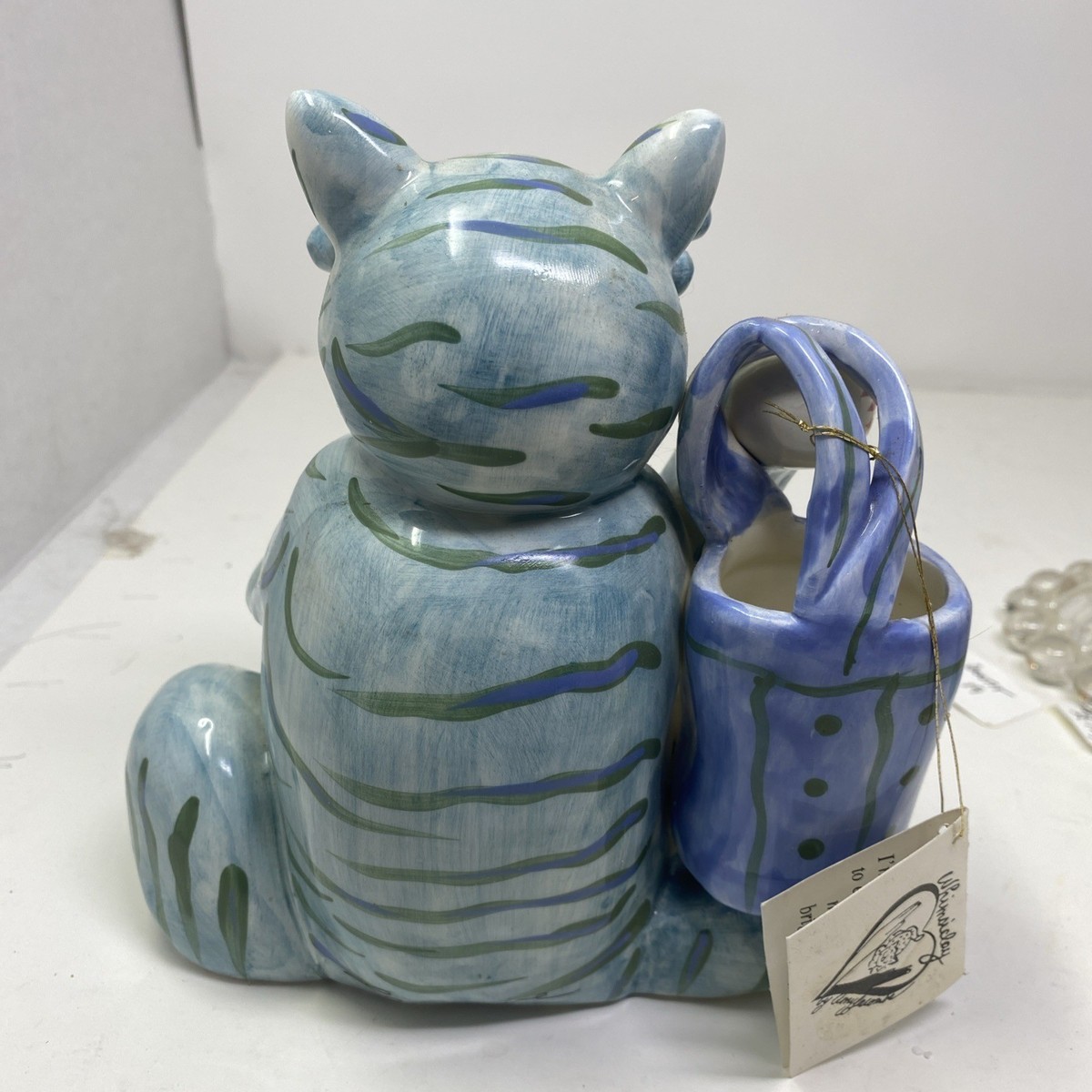 Annaco Creations Retired Whimsiclay LARGE CAT Golfer Signed Amy