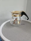 MCM Deco Vintage Pyrex Coffee Pot Carafe Tea Creamer Pitcher Gold Leaf 4" C22
