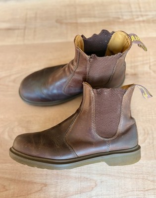 Dr. Martens Men's Brown Leather Chelsea Ankle Boots Round Toe US 8 UK 7 EU 41