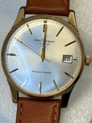 Vintage Seiko Champion Calendar 860 Gold Plated Manual Wind Watch Japan