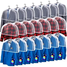 Chumia 50 Pieces Clear Shoulder Cover for Clothes Closet Bulk, Plastic Hanger Co