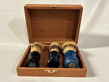 Vintage Shaving Brush Set with Wood Box