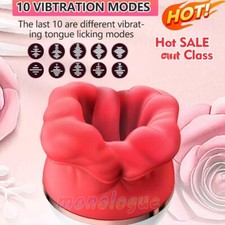 Rose Sucking Vibrator Oral Clit Licking Tongue G-Spot Dildo Sex Toys For Women