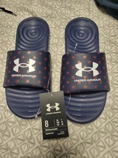 New Men's Under Armour Ansa Graphic Stars Slides Size 8 Model 3024434-403